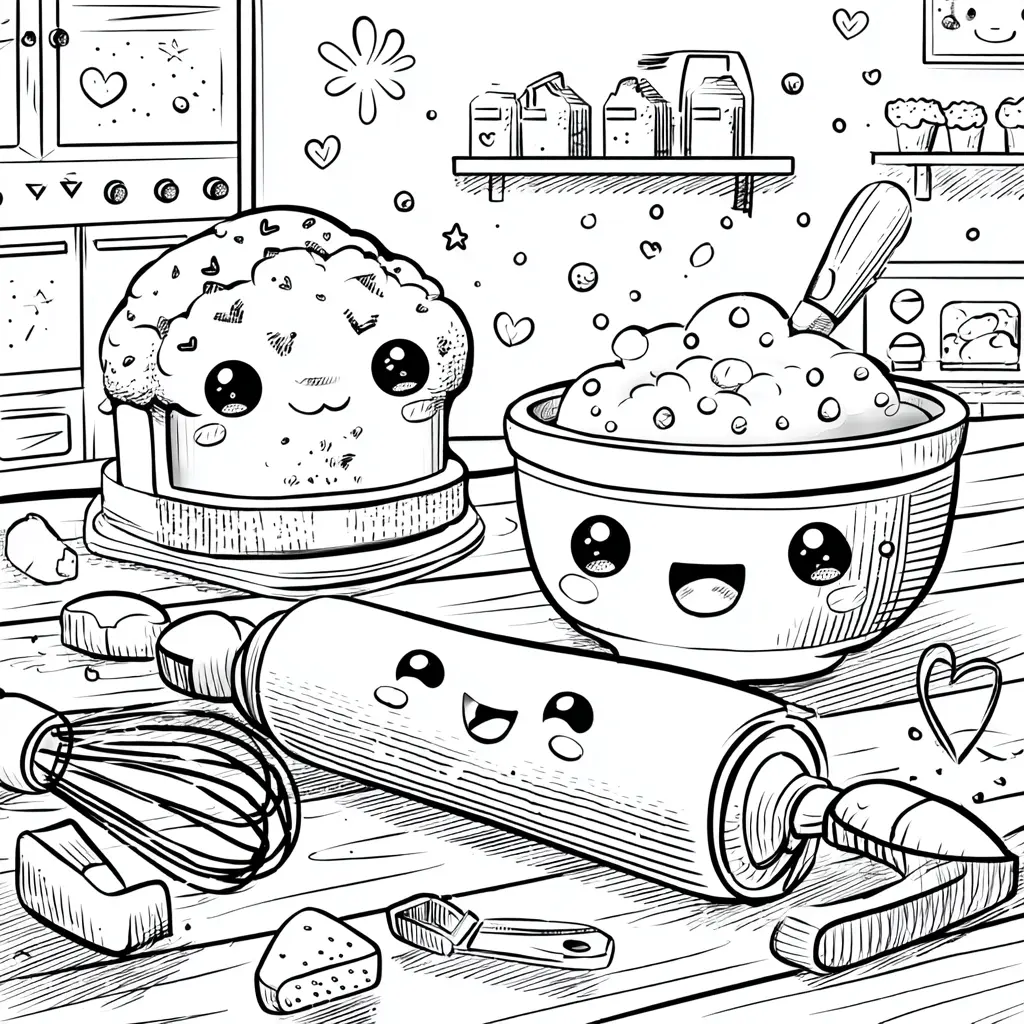 Dibujos de postres y dulces para colorear | DULCES EN LA COCINA