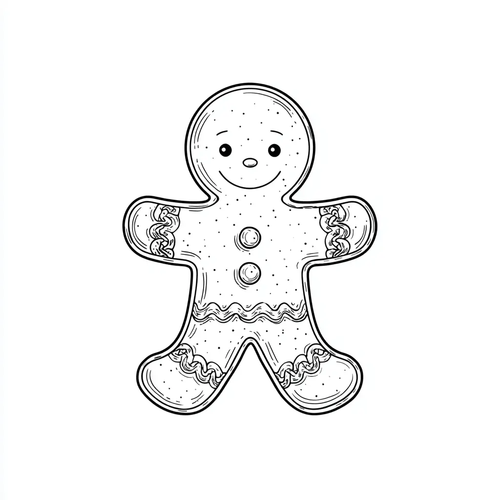Dibujos de postres y dulces para colorear | MUÑECO DE JENGIBRE