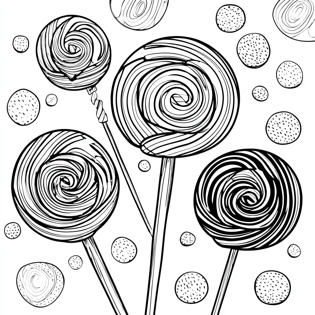 Dibujos de postres y dulces para colorear | DULCES PIRULETAS