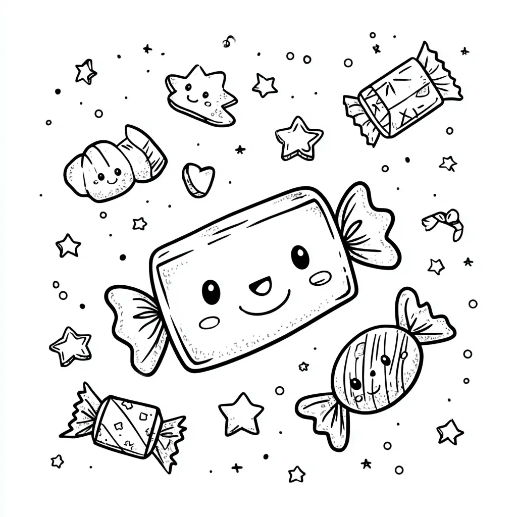 Dibujos de postres y dulces para colorear | CARAMELOS FELICES