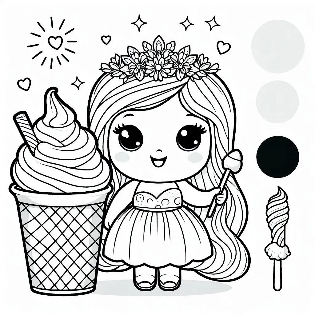 Dibujos de postres y dulces para colorear | LA PRINCESA DEL HELADO