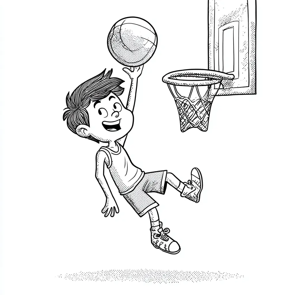 Dibujo de salto a canasta para colorear Dibujo de salto a canasta para colorear
