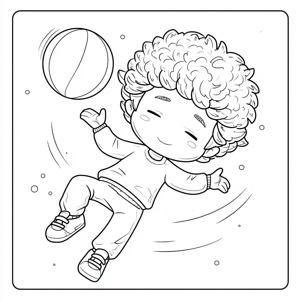 Dibujo de flotando con el balón para colorear Dibujo de flotando con el balón para colorear