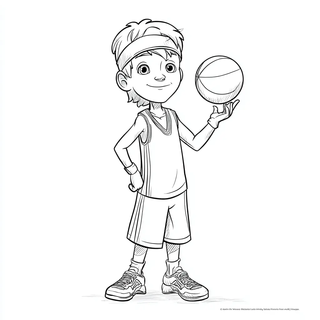 Dibujo de pose con balón para colorear Dibujo de pose con balón para colorear