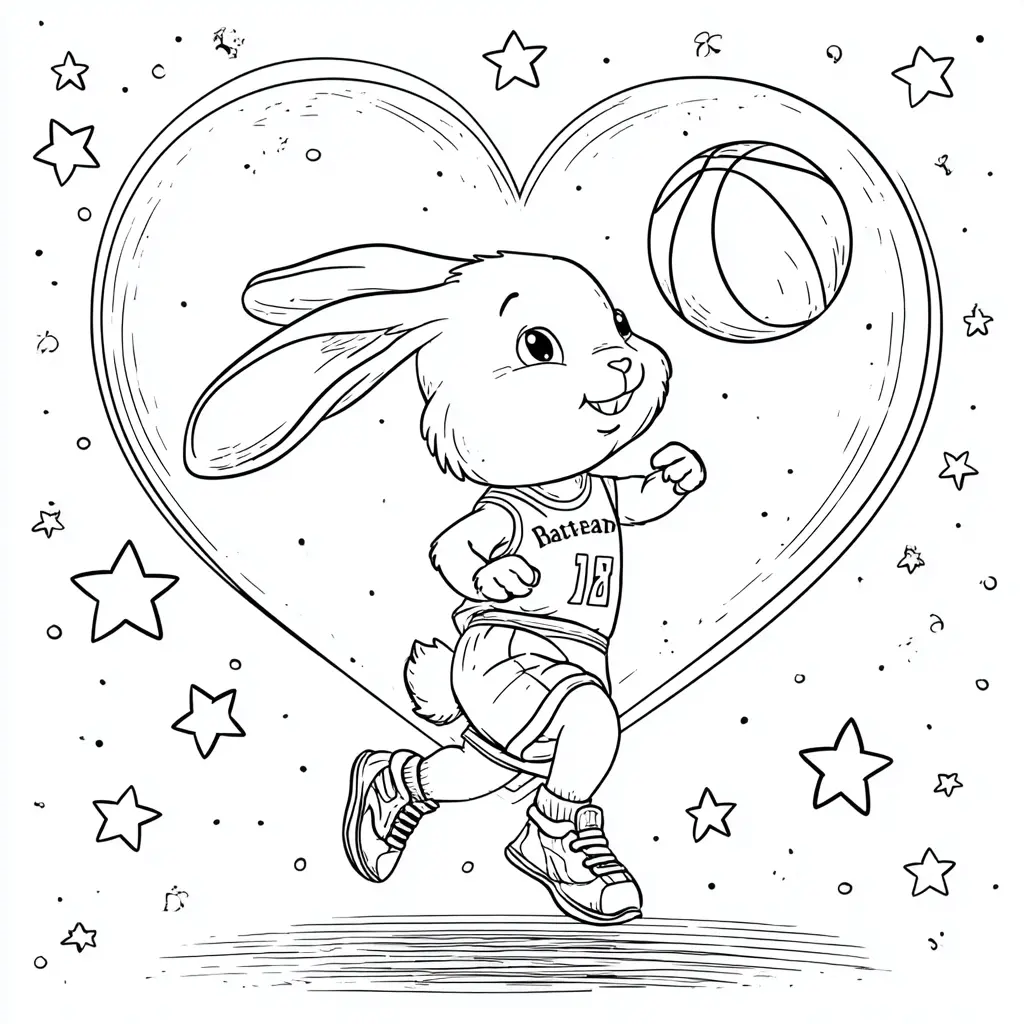 Dibujo de conejito All-Star para colorear Dibujo de conejito All-Star para colorear