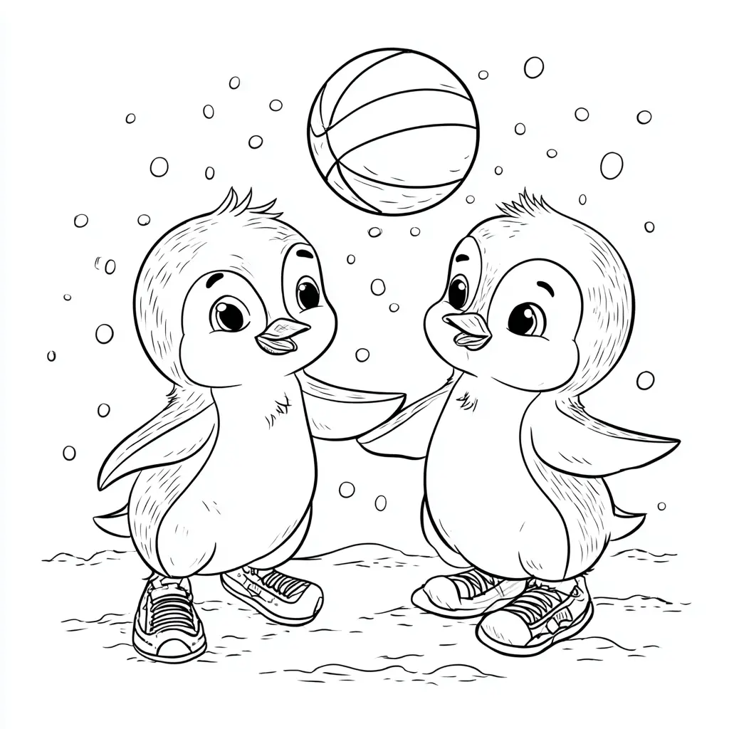 Dibujo de equipo pingüinos para colorear Dibujo de equipo pingüinos para colorear