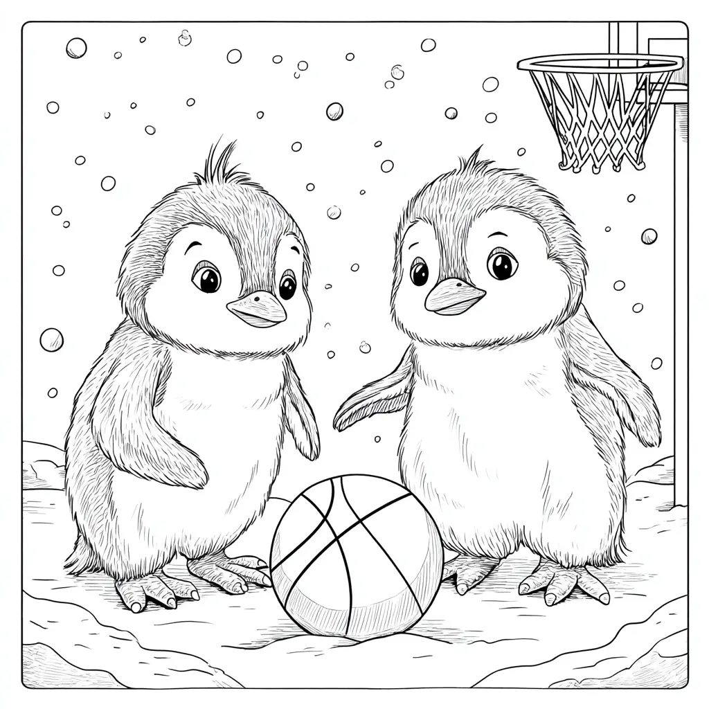 Dibujo de los pingüi-jugadores para colorear Dibujo de los pingüi-jugadores para colorear