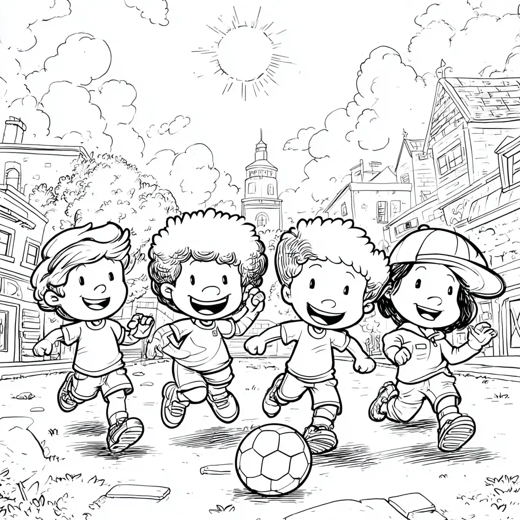 Dibujo de diversión con balón para colorear