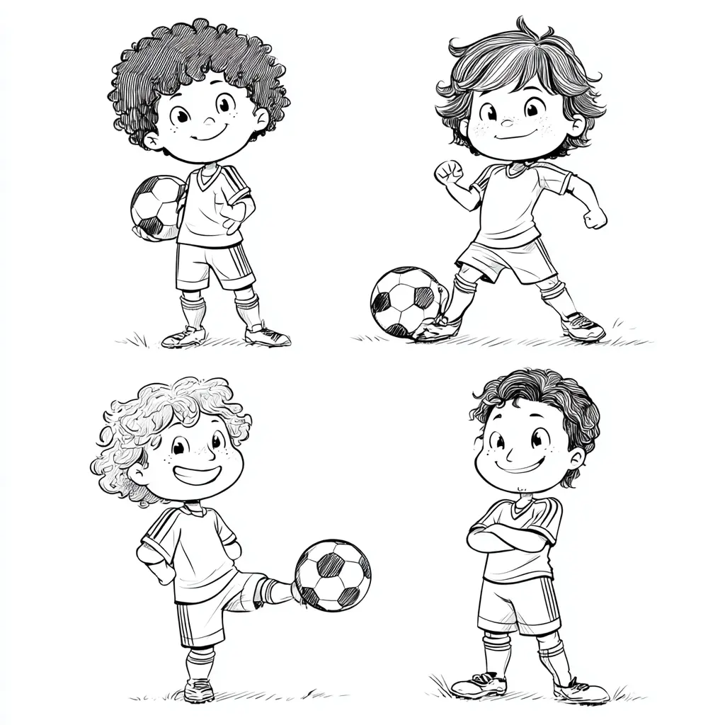 Dibujo de futbolistas de dibujos para colorear