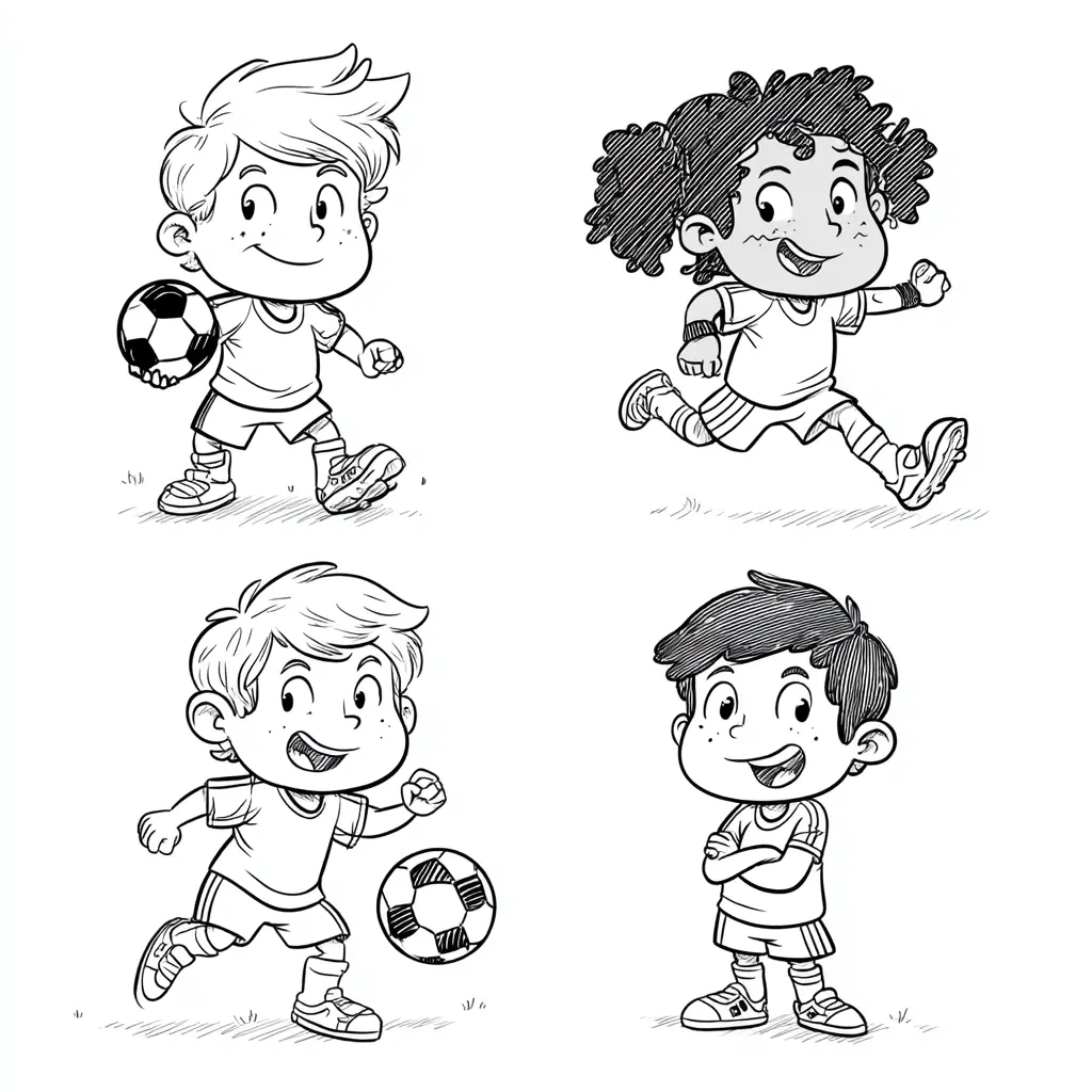 Dibujo de futbolistas animados para colorear