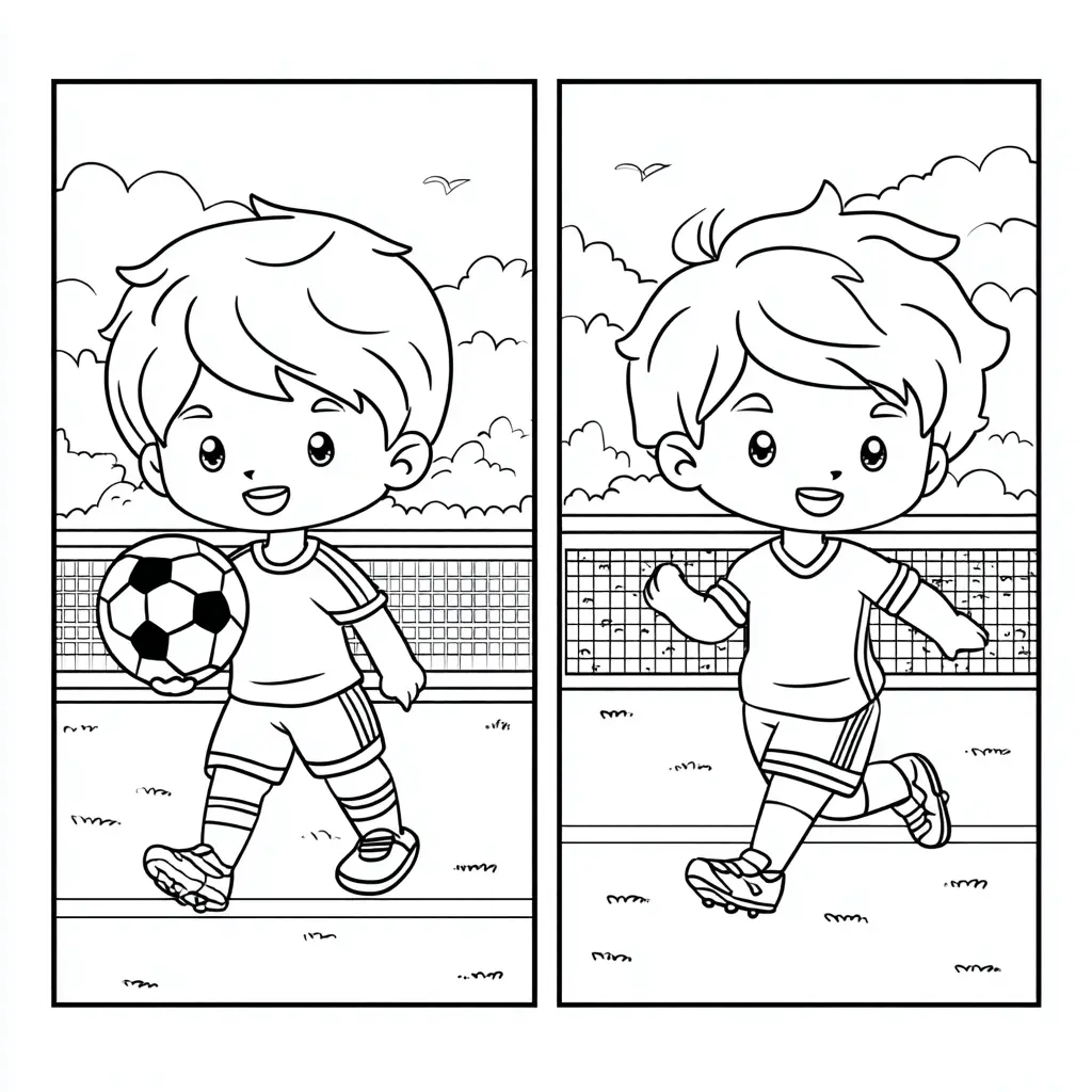 Dibujo de dos futbolistas para colorear