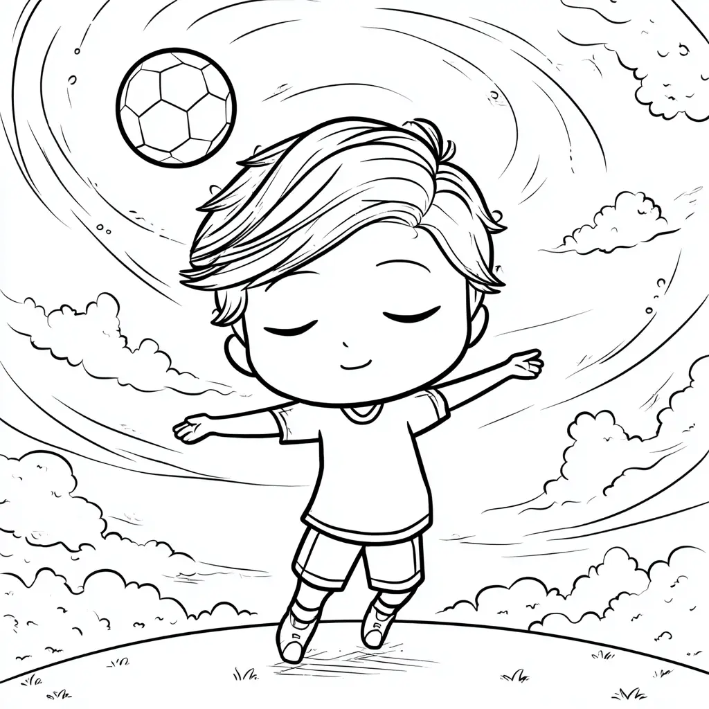 Dibujo de sueño de futbolista para colorear