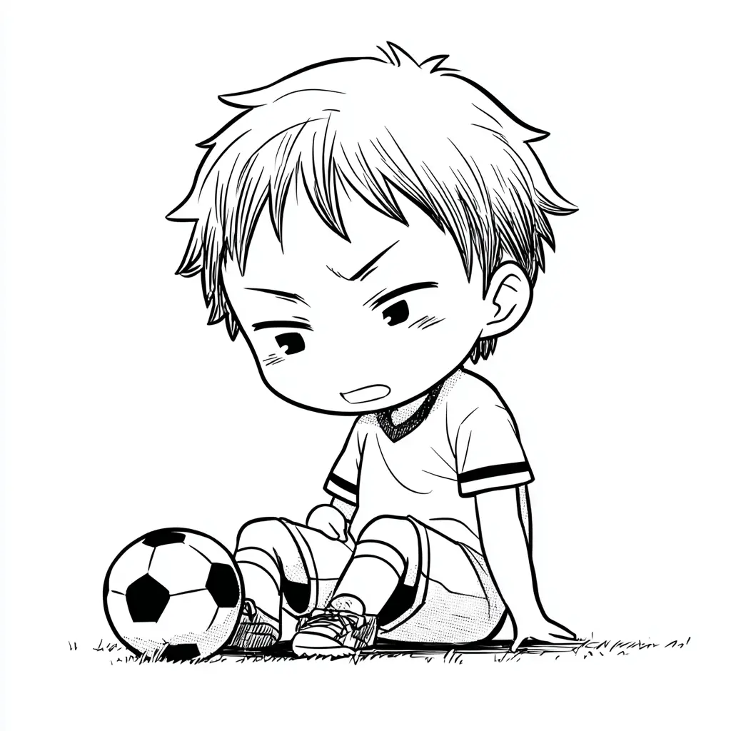 Dibujo de futbolista estilo manga para colorear