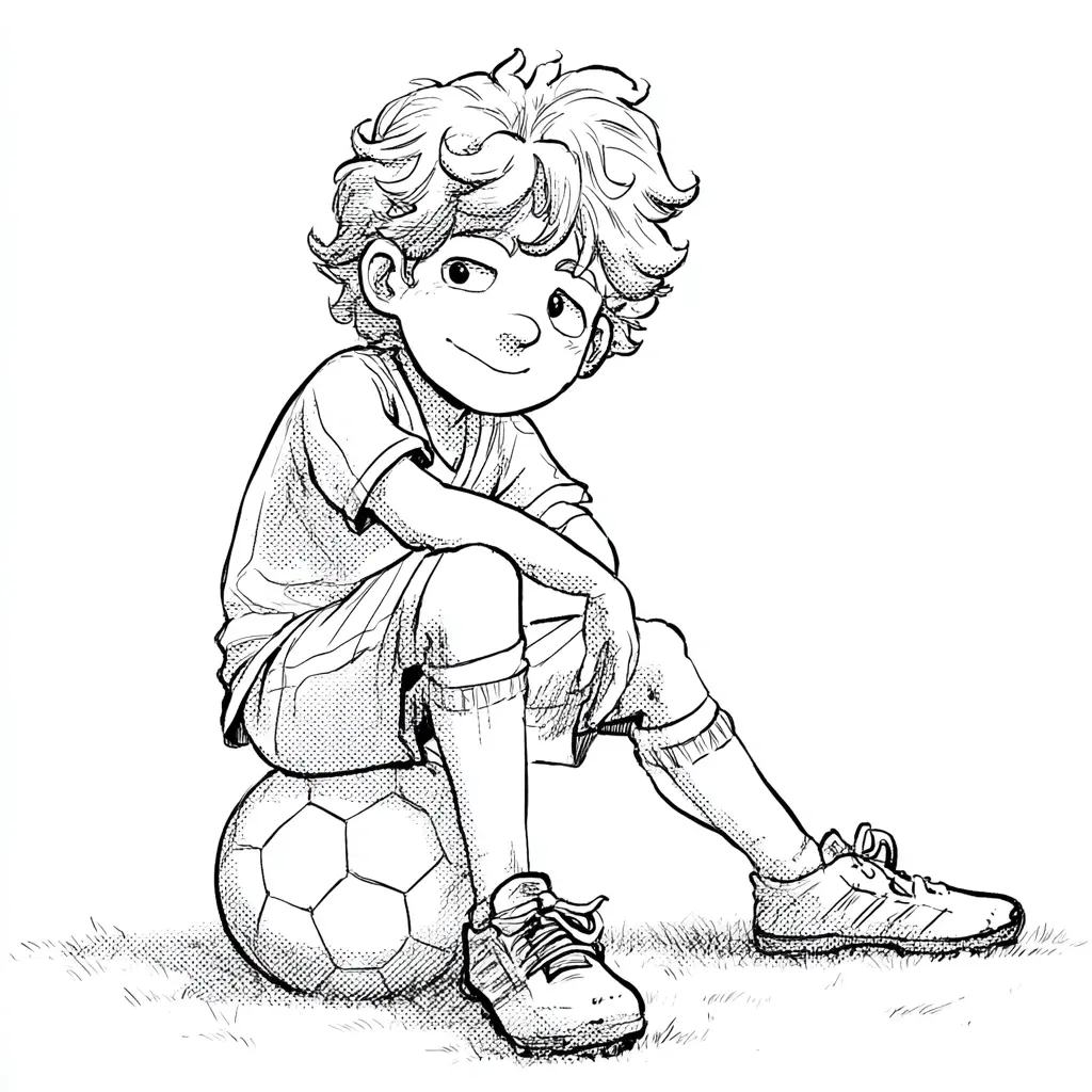 Dibujo de sentado sobre el balón para colorear