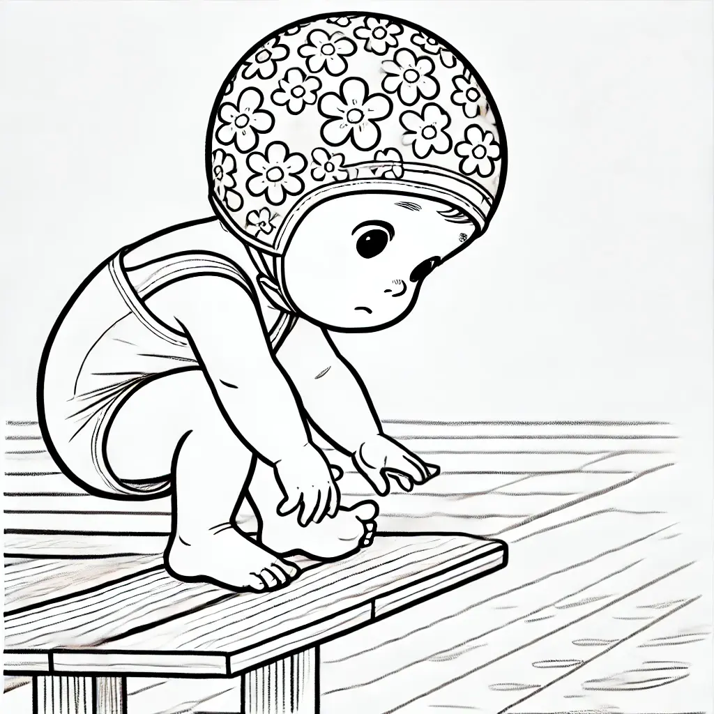 Dibujo de Niña nadadora para colorear Dibujo de Niña nadadora para colorear