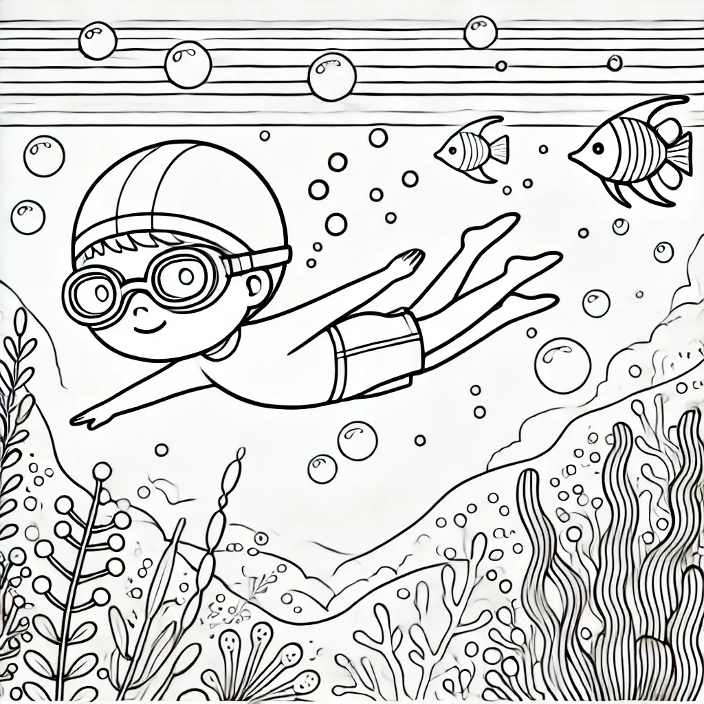 Dibujo de Aventura bajo el mar para colorear Dibujo de Aventura bajo el mar para colorear