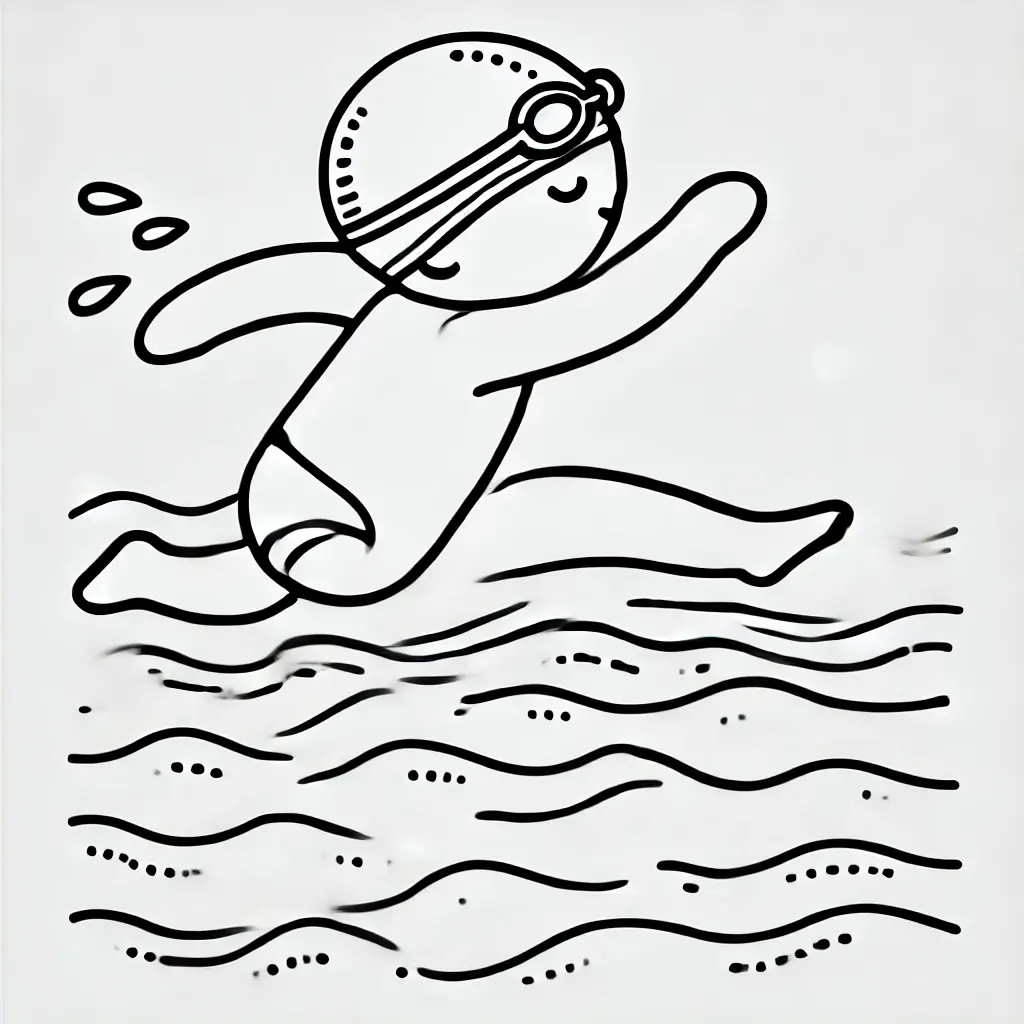 Dibujo de Clase de natación para colorear Dibujo de Clase de natación para colorear