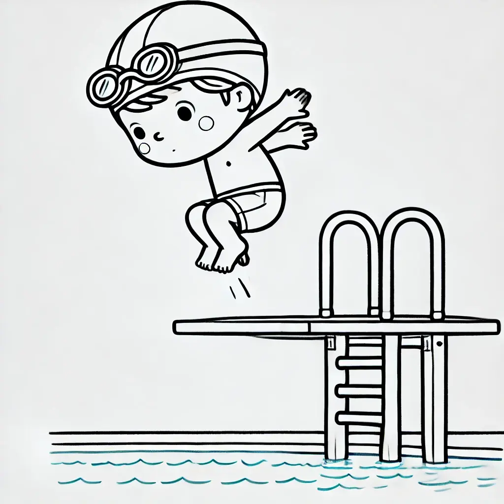 Dibujo de Salto de trampolín para colorear Dibujo de Salto de trampolín para colorear