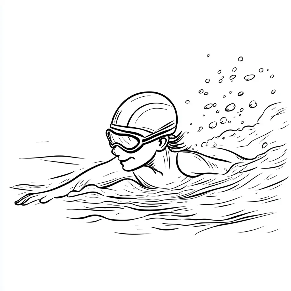 Dibujo de Nadando en el mar para colorear Dibujo de Nadando en el mar para colorear