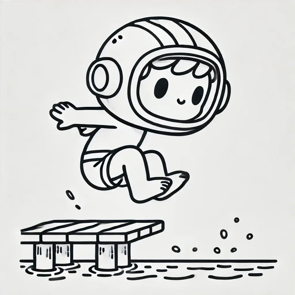 Dibujo de Salto al agua para colorear Dibujo de Salto al agua para colorear