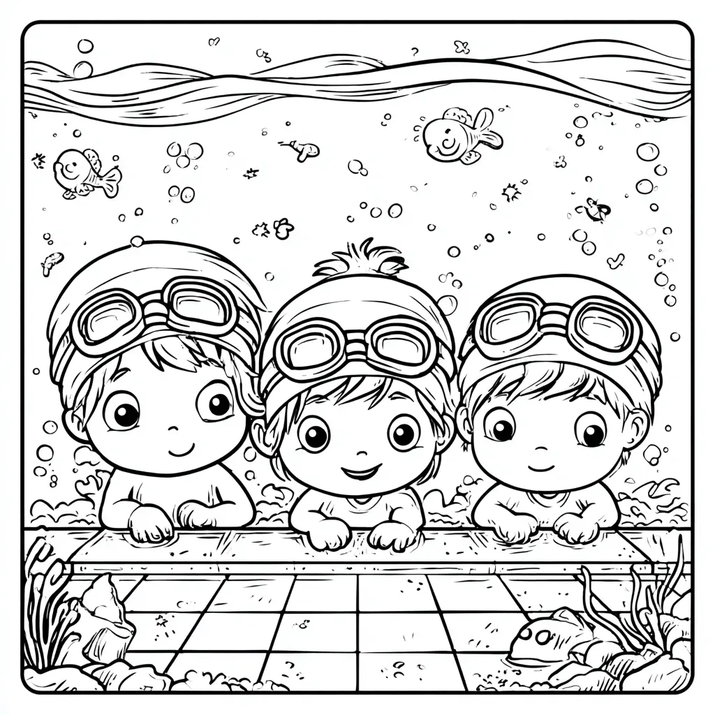 Dibujo de Natación submarina para colorear Dibujo de Natación submarina para colorear