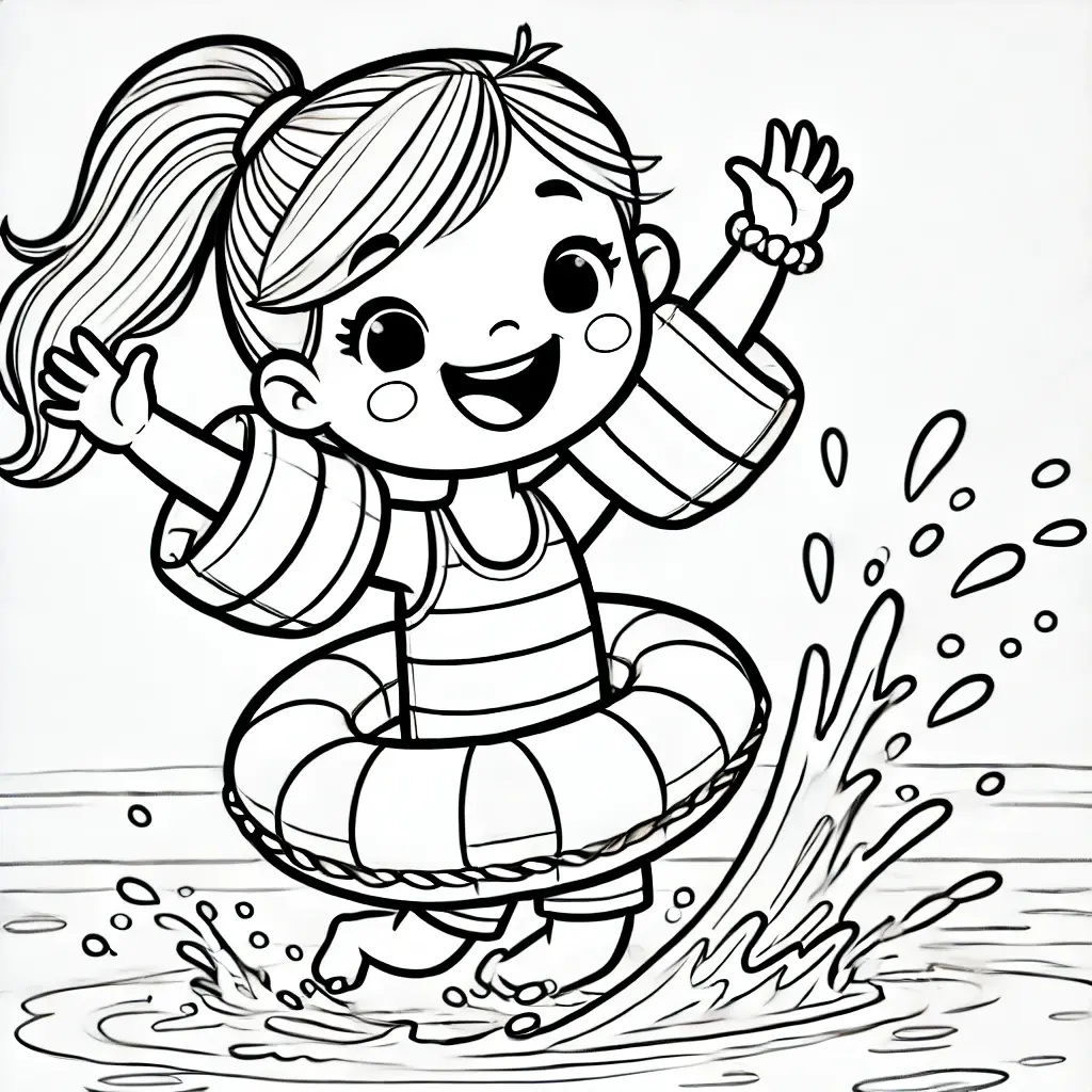 Dibujo de Día de piscina para colorear Dibujo de Día de piscina para colorear