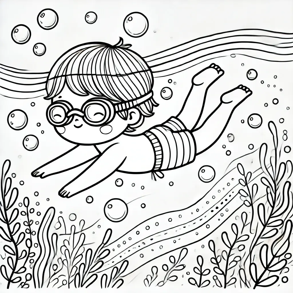 Dibujo de Explorando el mar para colorear Dibujo de Explorando el mar para colorear