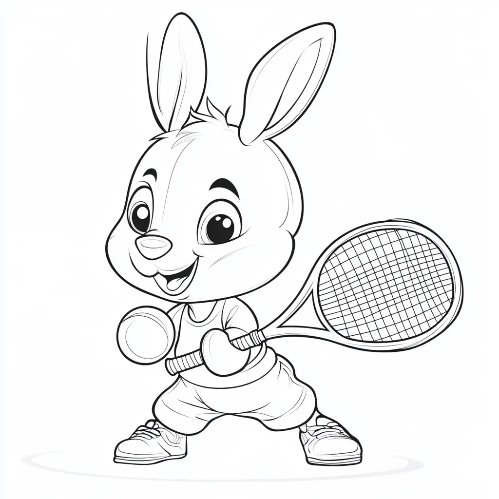 Dibujo el conejo tenista para colorear Dibujo el conejo tenista para colorear