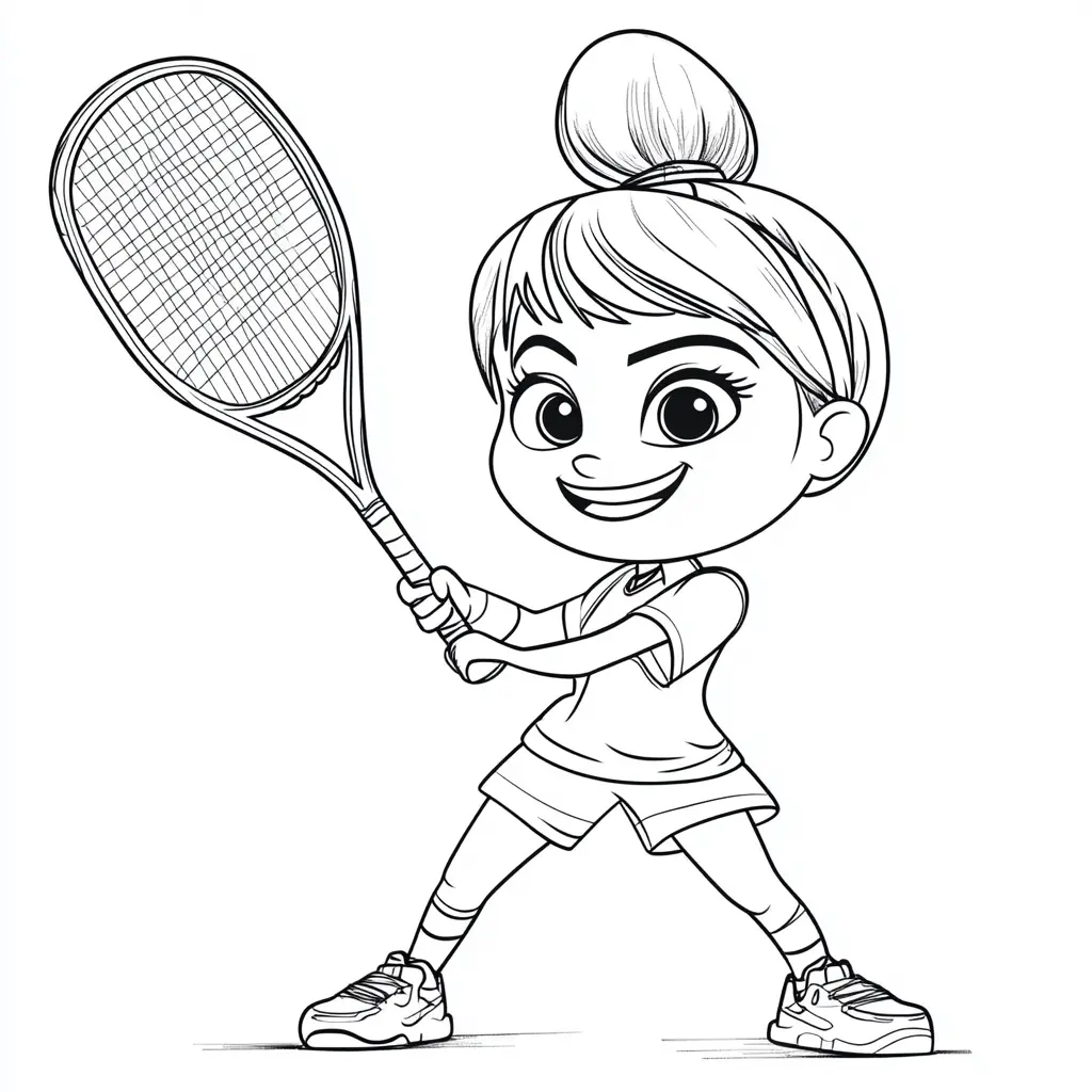 Dibujo jugadora de tenis para colorear Dibujo jugadora de tenis para colorear