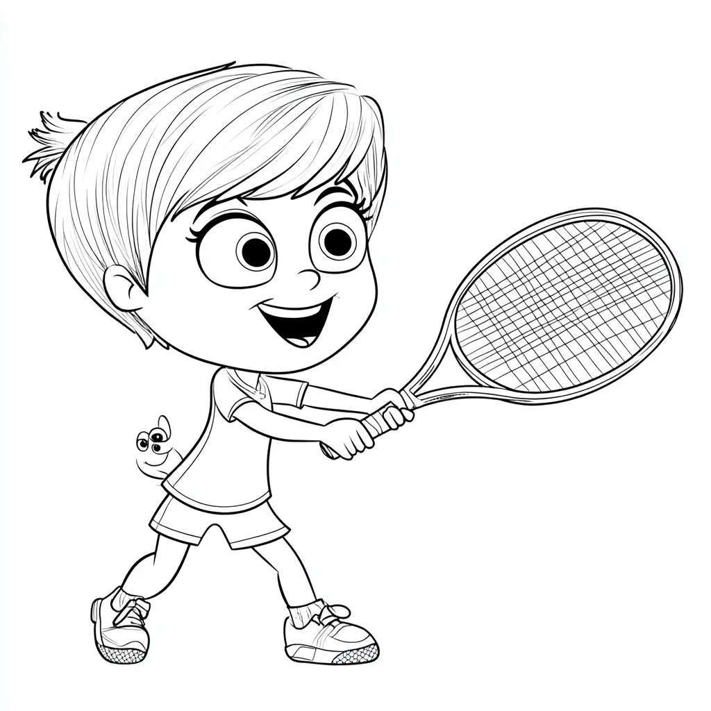 Dibujo tenista entusiasta para colorear Dibujo tenista entusiasta para colorear