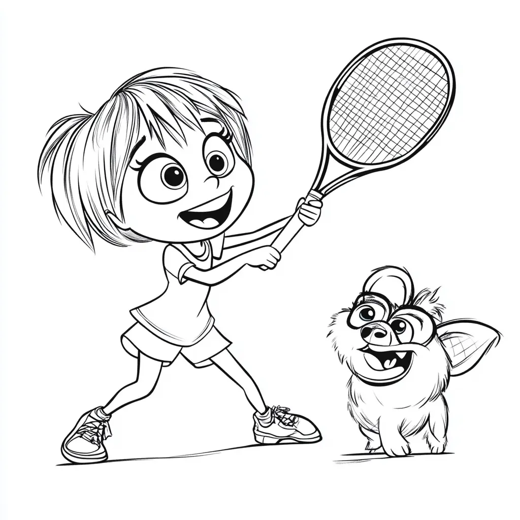 Dibujo día de tenis con perrito para colorear Dibujo día de tenis con perrito para colorear