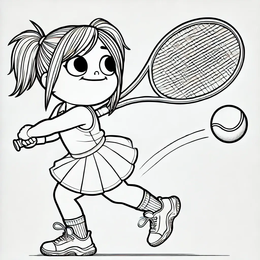 Dibujo niña tenista para colorear Dibujo niña tenista para colorear