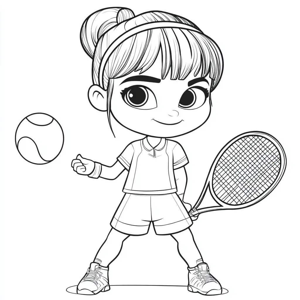 Dibujo tenista campeona para colorear Dibujo tenista campeona para colorear