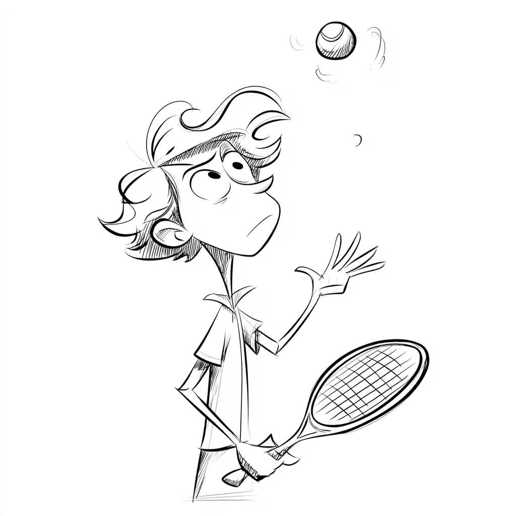 Dibujo servidor de tenis para colorear Dibujo servidor de tenis para colorear