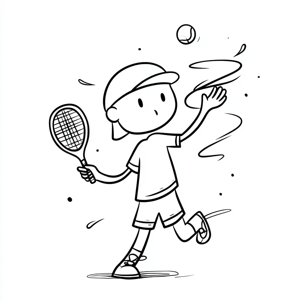 Dibujo golpe de raqueta de tenis para colorear Dibujo golpe de raqueta de tenis para colorear