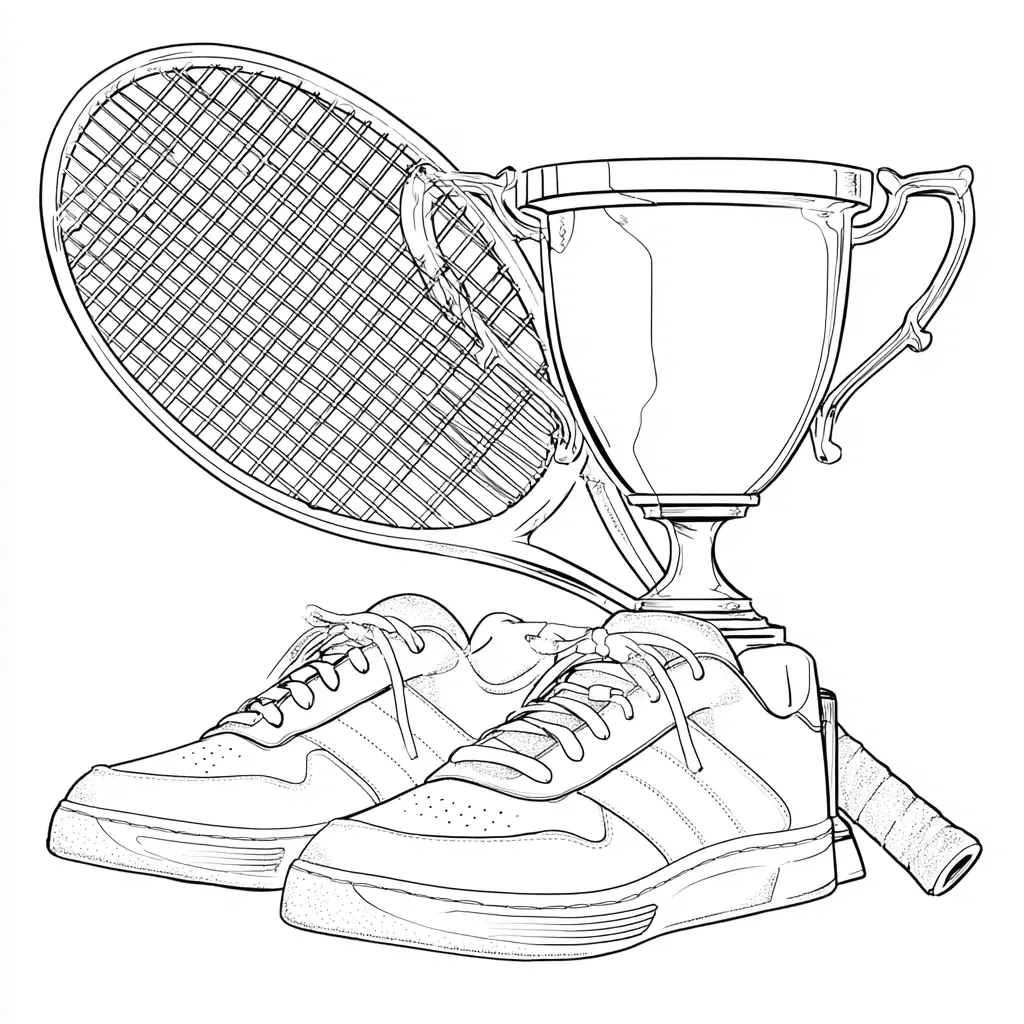 Dibujo campeón de tenis para colorear Dibujo campeón de tenis para colorear