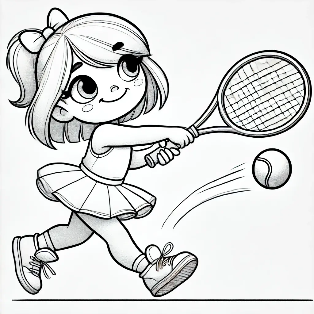 Dibujo la tenista divertida para colorear Dibujo la tenista divertida para colorear