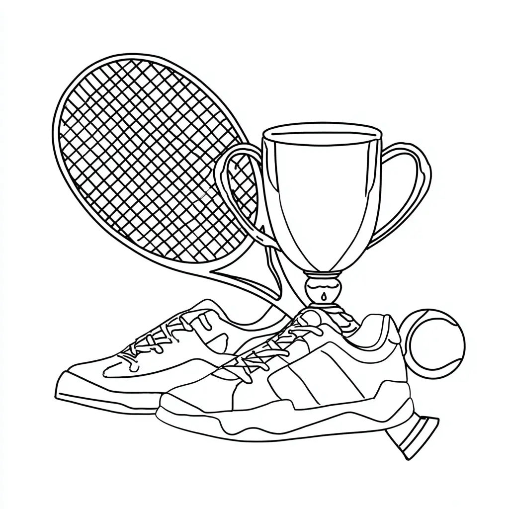 Dibujo trofeo de tenis para colorear Dibujo trofeo de tenis para colorear