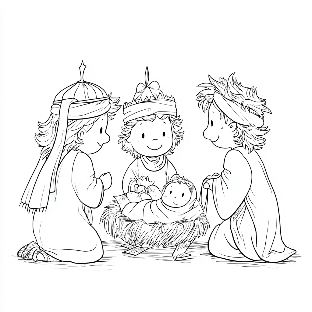 Dibujo de Ante el rey de Reyes para colorear