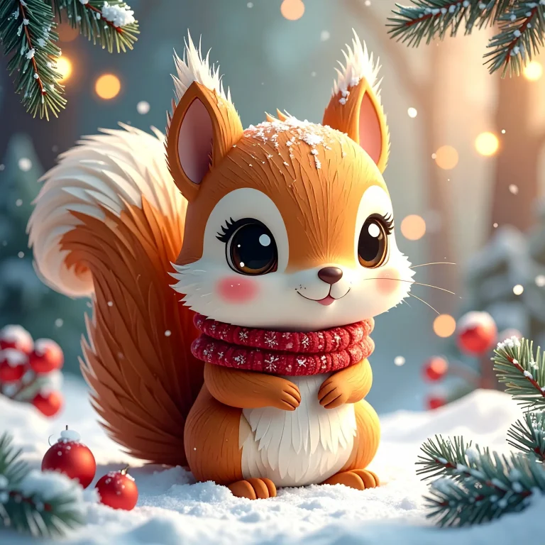 Dibujos de ardillas en la nieve para colorear ❤️ | Minenito