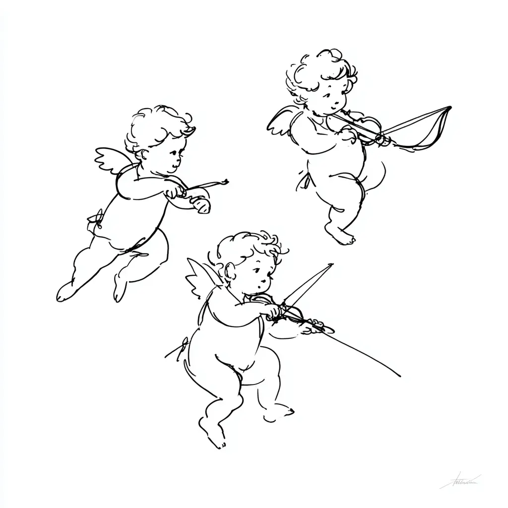 Dibujo de Garabatos de ángeles para colorear