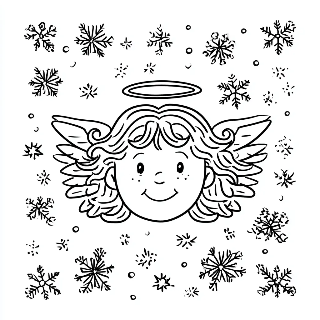 Dibujo de cara de ángel para colorear