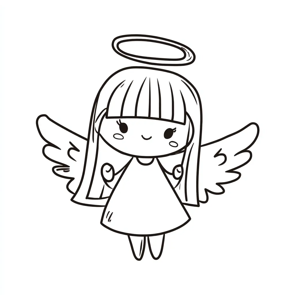 Dibujo de un lindo angelito para colorear