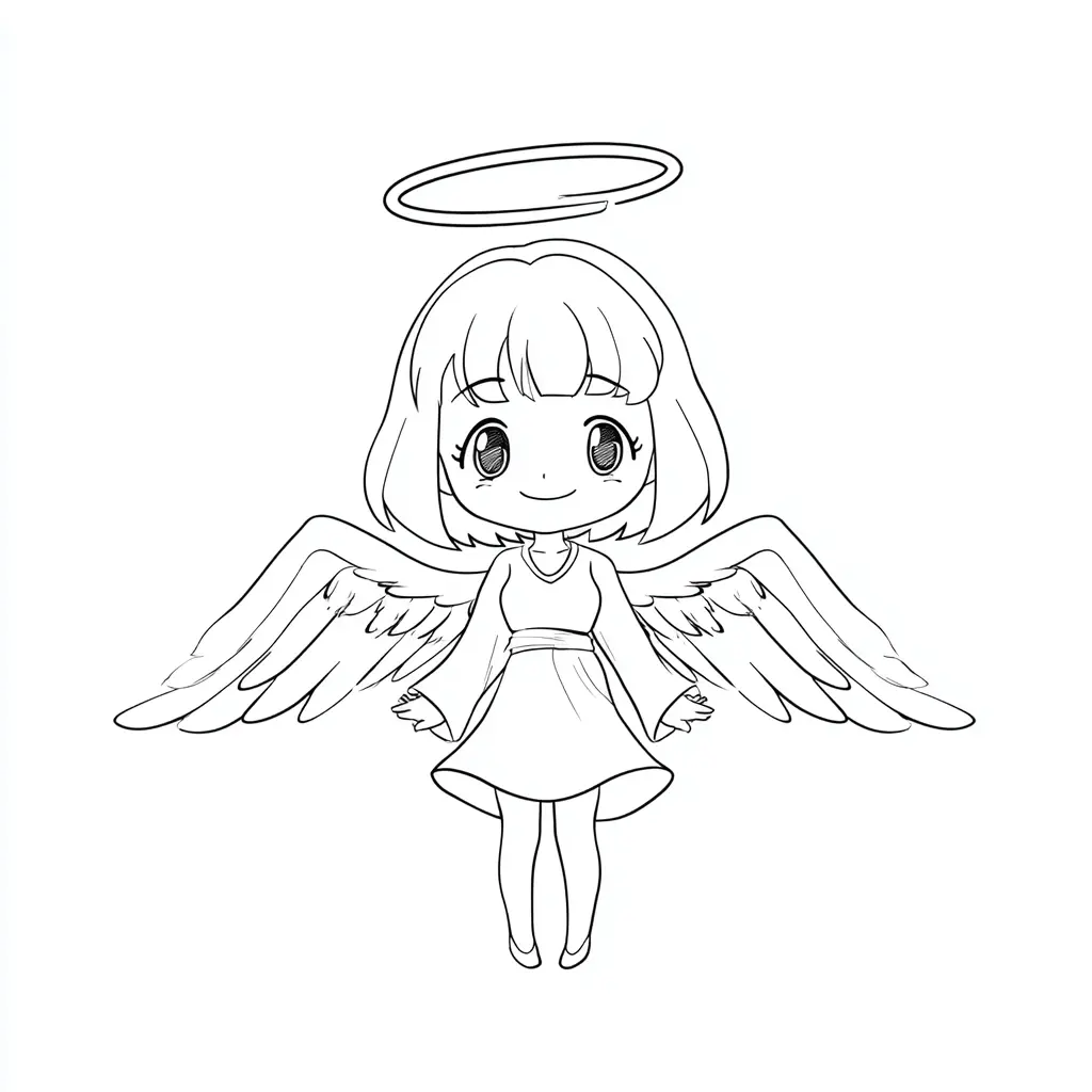 Dibujo de sonrisa de ángel para colorear