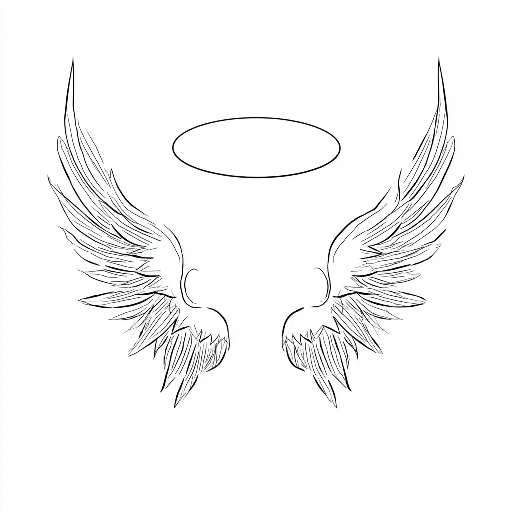 Dibujo de alas de ángel para colorear