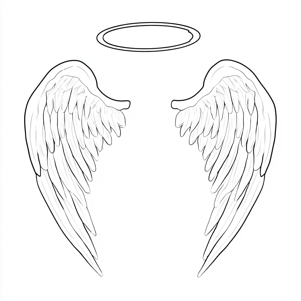 Dibujo de alas celestiales para colorear