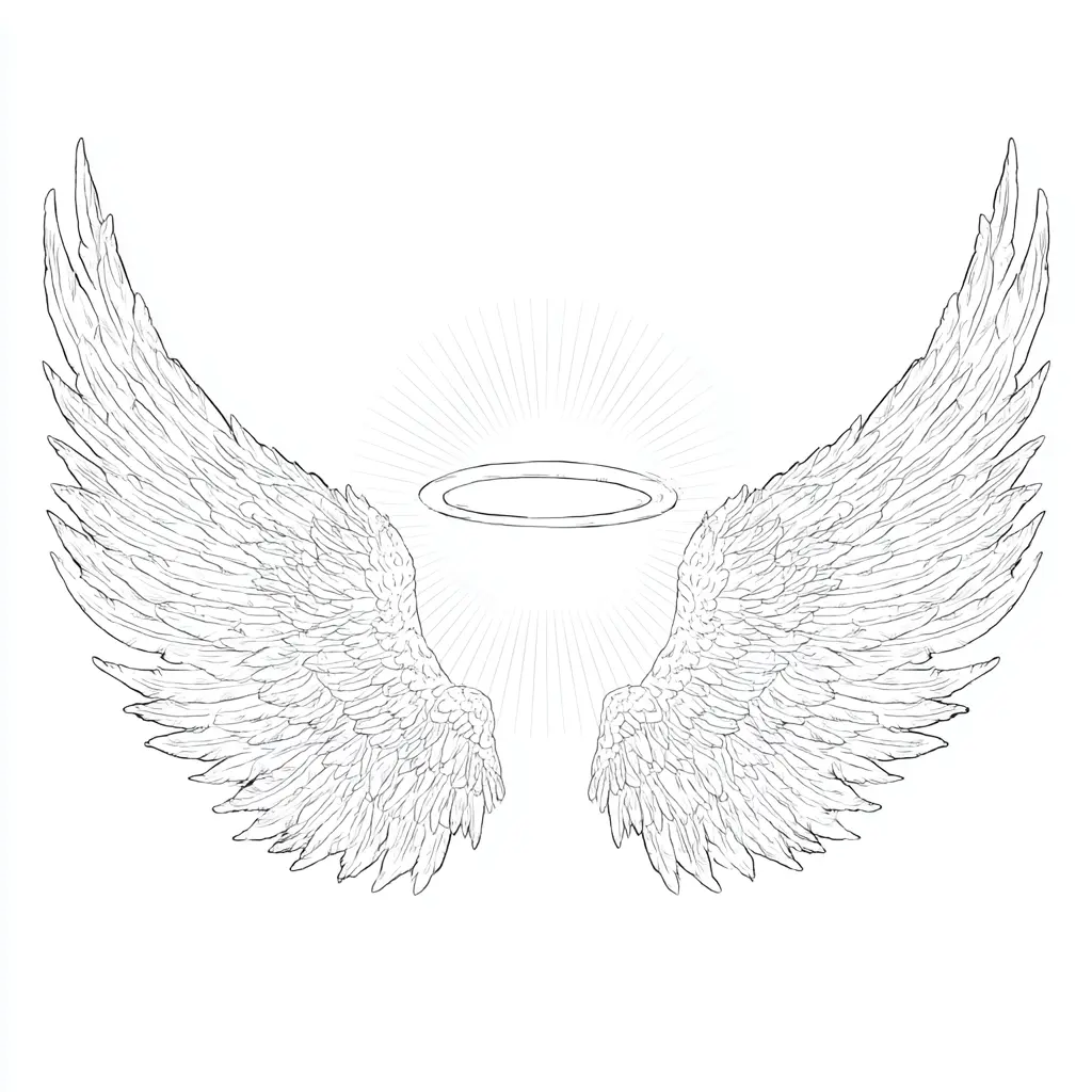 Dibujo de alas divinas para colorear