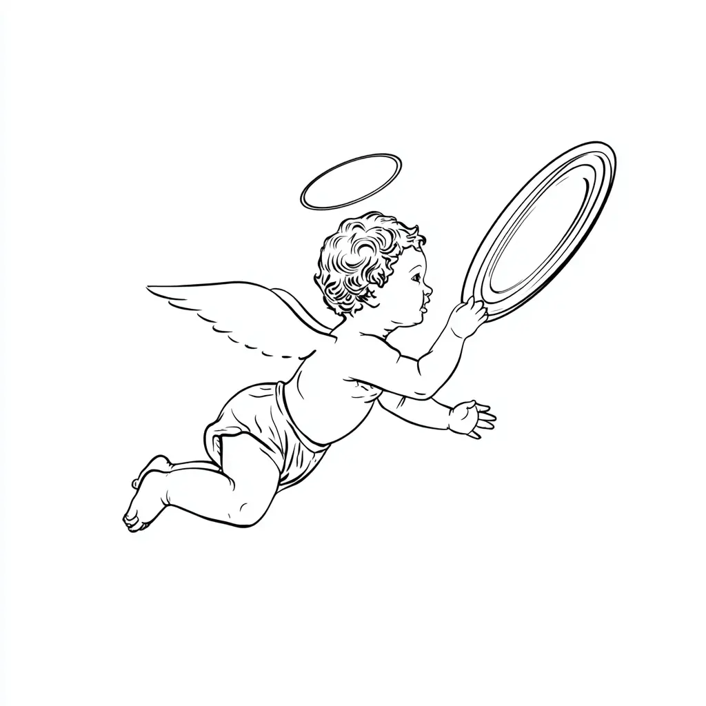 Dibujo de juego para un ángel para colorear