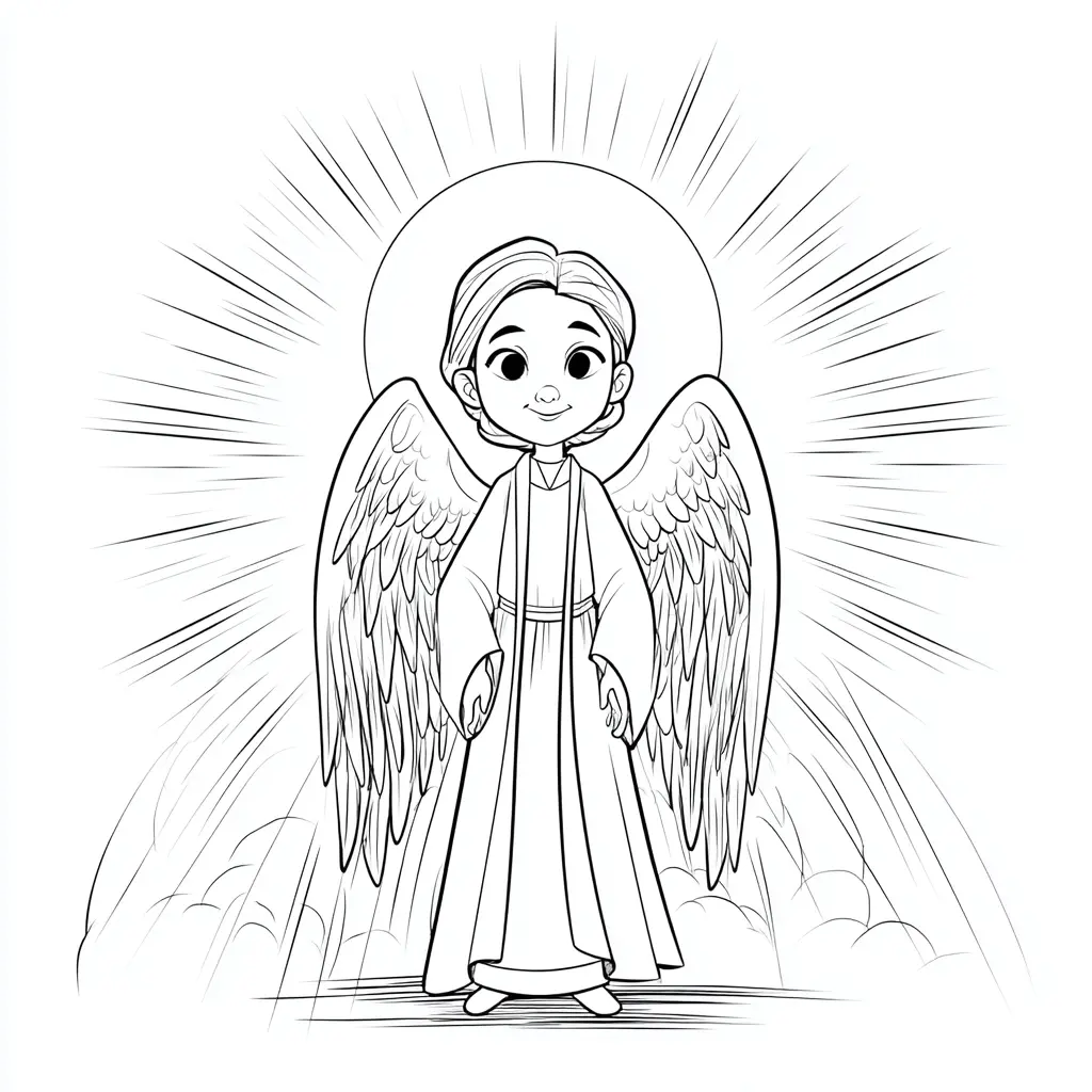 Dibujo de el ángel guardián para colorear