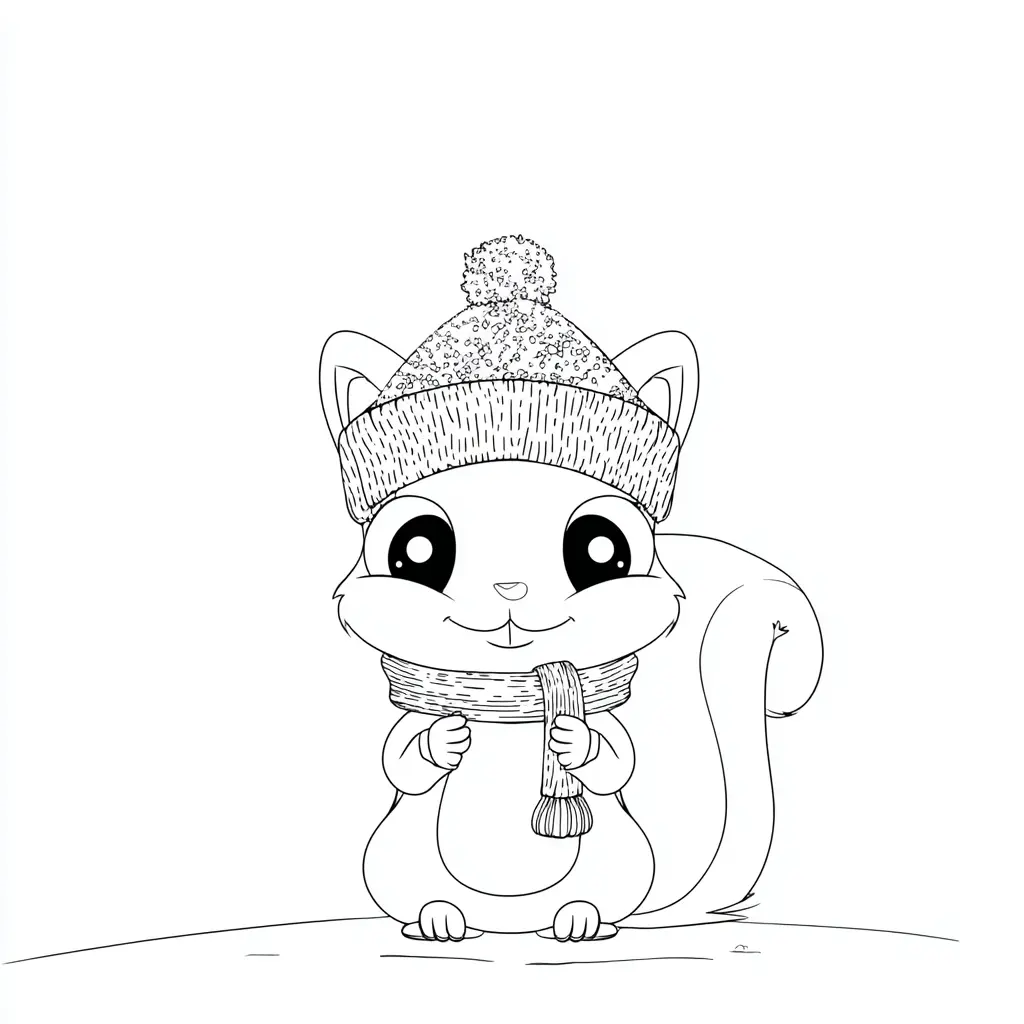 Dibujo de una ardilla encantadora para colorear Dibujo de una ardilla encantadora para colorear